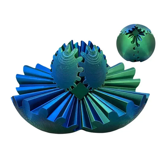 3D Printed Gear Ball Spin Ball Wonder Fidget Toy Gear Ball Fidget Toy Desk Toy for Sensory Needs and Autisms