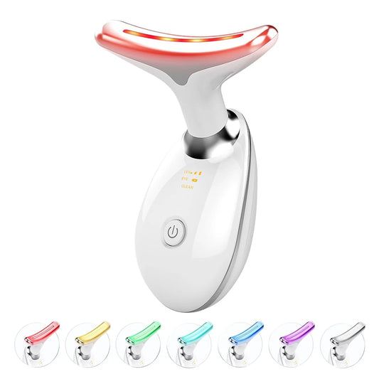 EMS Neck Face Lifting Massager Neck Face Lifter 7 Modes Skin Tighten Device LED Photon Therapy anti Wrinkle Double Chin Remover